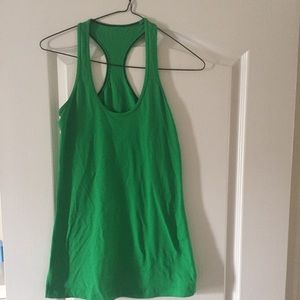 Size 6 green lululemon racerback tank top